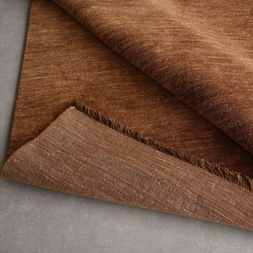 Fern COCOA Handloomed Pure Wool Rug