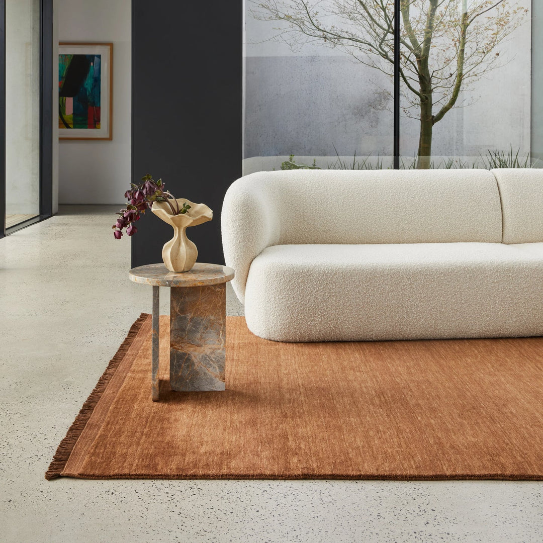 Fern COCOA Handloomed Pure Wool Rug