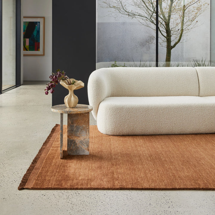 Fern COCOA Handloomed Pure Wool Rug