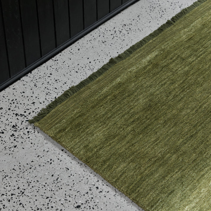 Fern Green Hand-Knotted Pure Wool Rug