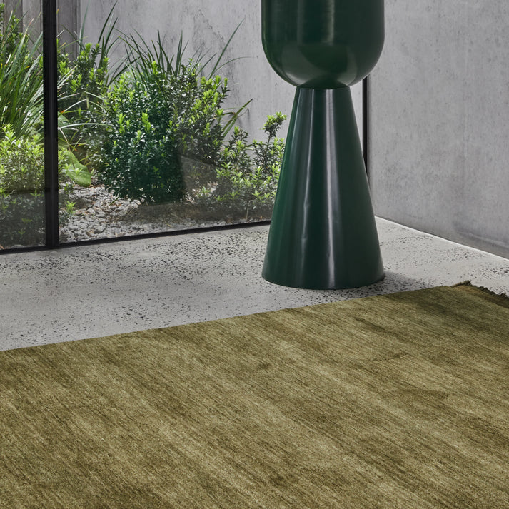 Fern Green Hand-Knotted Pure Wool Rug