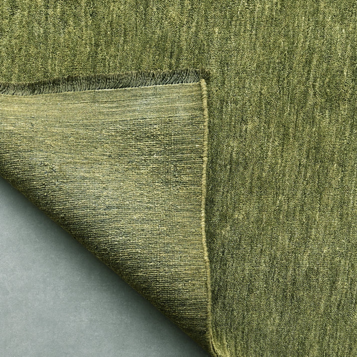 Fern Green Hand-Knotted Pure Wool Rug