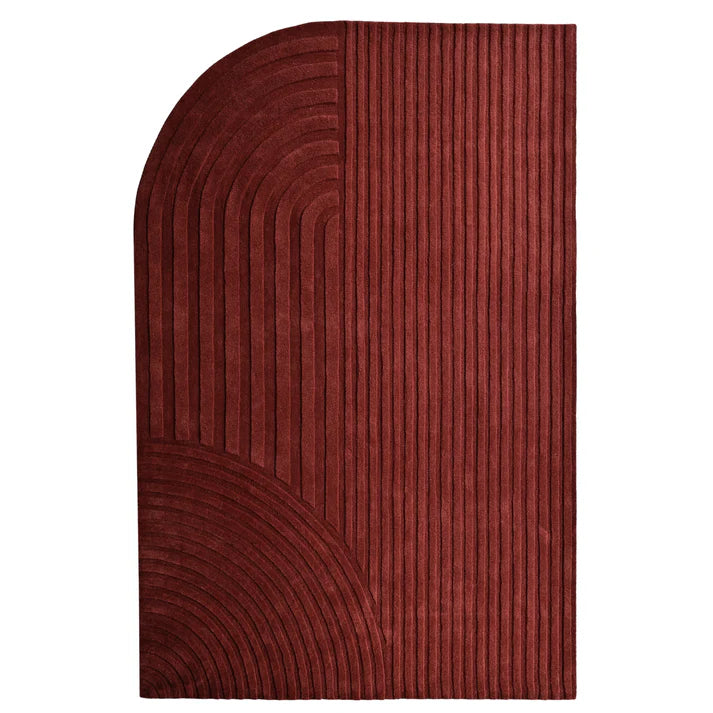 Tempo BRICK RED Hand-Tufted Floor Rug