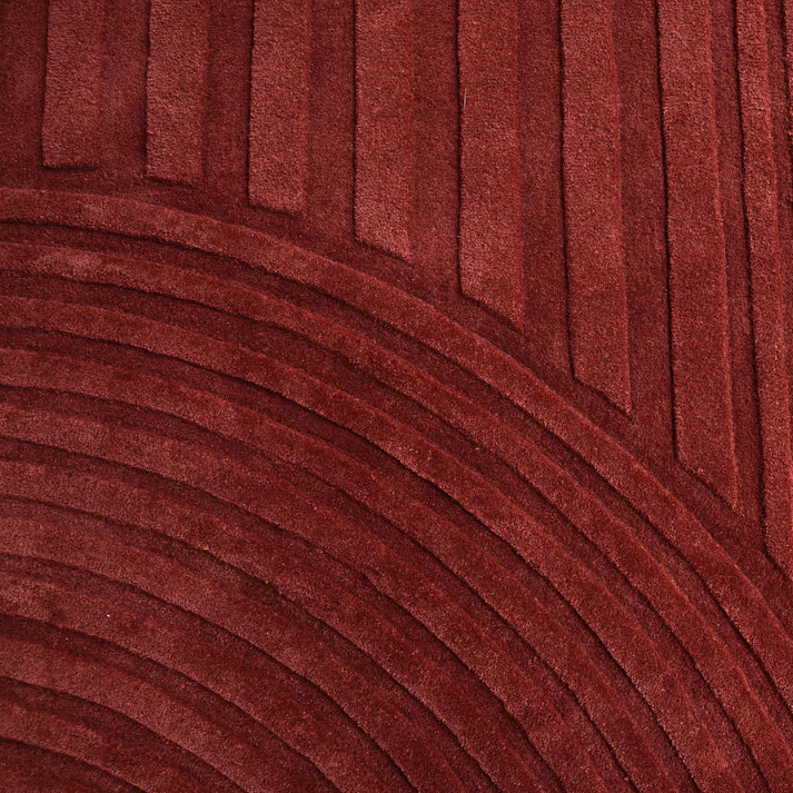 Tempo BRICK RED Hand-Tufted Floor Rug