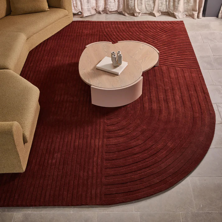 Tempo BRICK RED Hand-Tufted Floor Rug