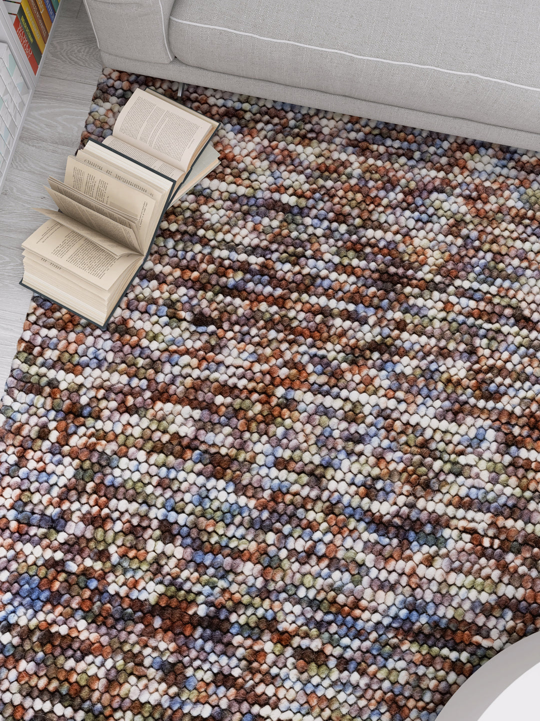PEBBLES RAINBOW HAND WOVEN FLOOR RUG