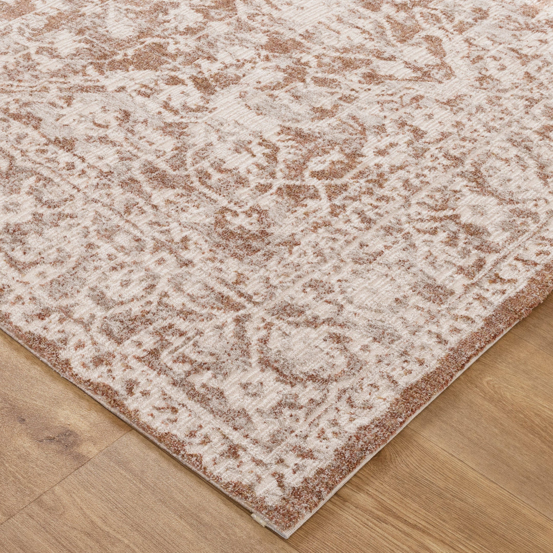 Solenne Beige & Rust Distressed Vintage Rug - S200