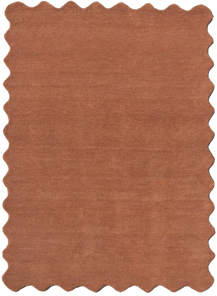 Rust Footprints Rug SCALLOPED RUST HAND TUFTED FLOOR RUG – All Modern Design