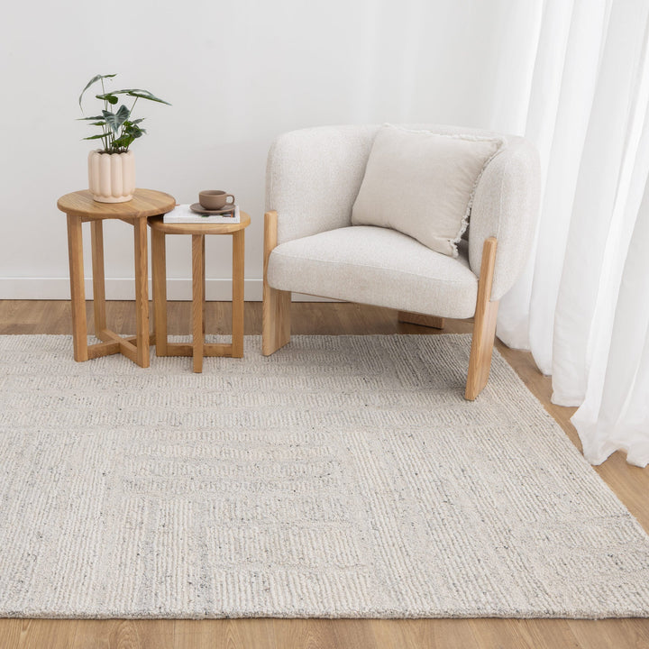 Seren Silver Modern Wool Rug