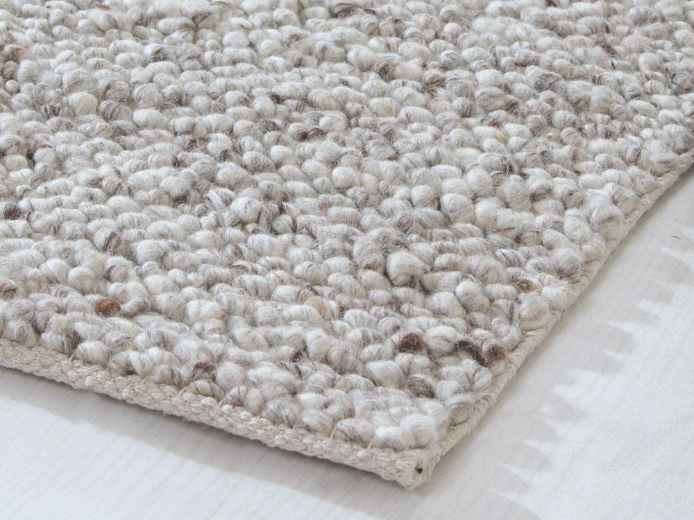 MARLEY GREY TEXTURED PURE WOOL RUG