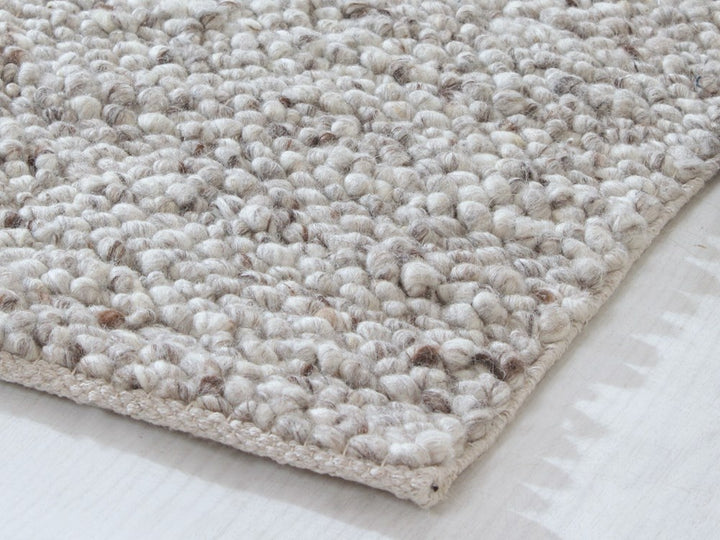 MARLEY GREY TEXTURED PURE WOOL RUG