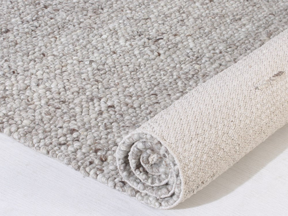 MARLEY GREY TEXTURED PURE WOOL RUG
