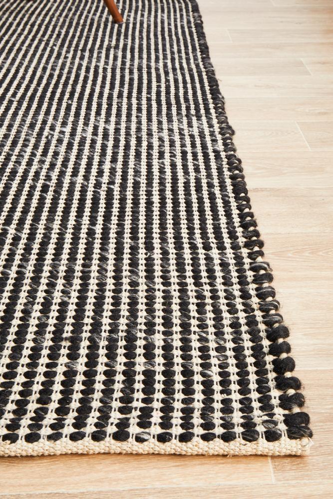 Skandi Black Flat Weave Floor Rug - All Modern Design