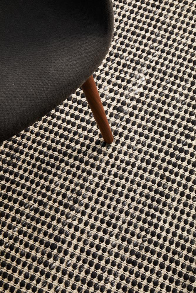 Skandi Black Flat Weave Floor Rug - All Modern Design