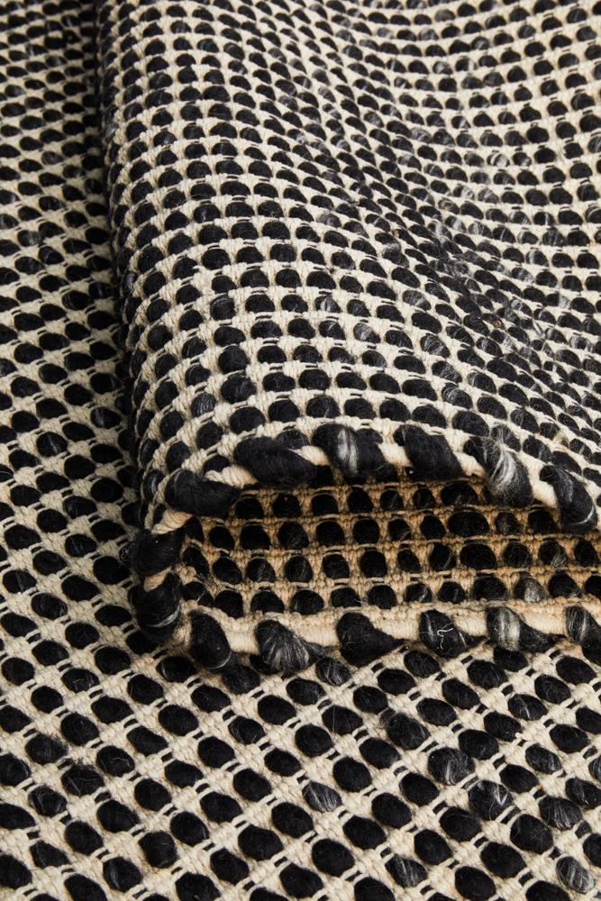 Skandi Black Flat Weave Floor Rug - All Modern Design