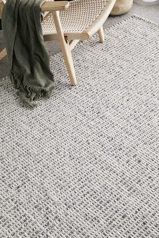 Grey Natural Carlo felted floor rug