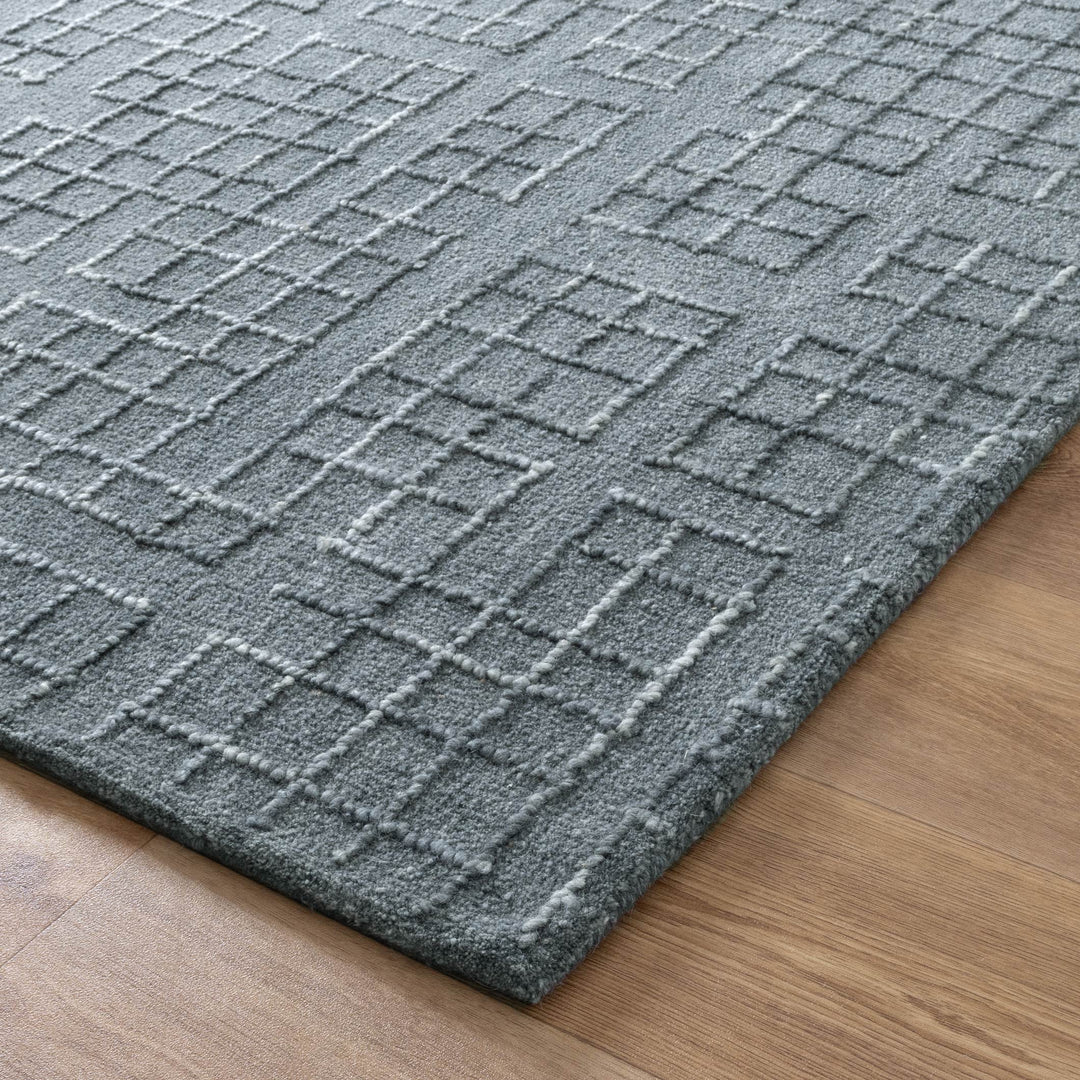 Casper Steel Blue Knitted Wool Rug