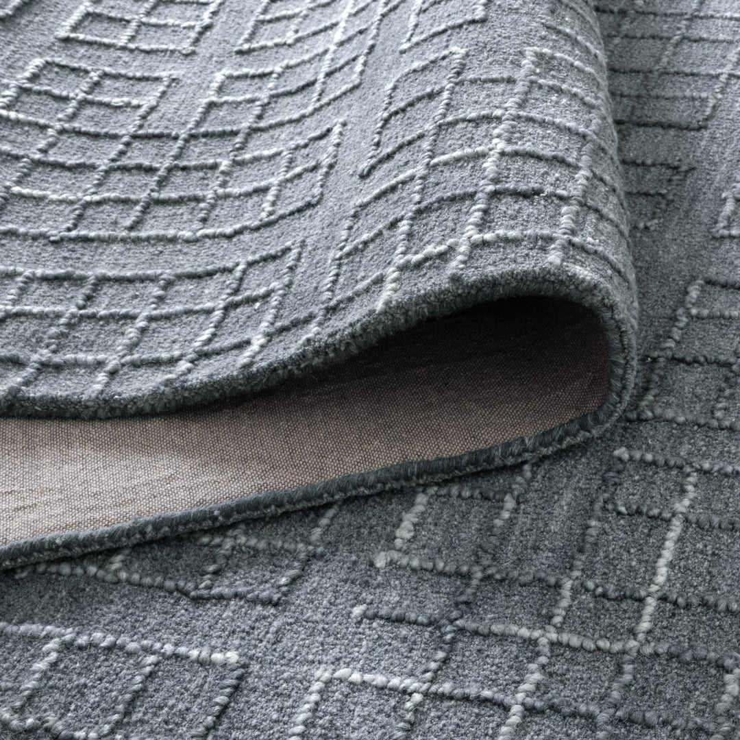 Casper Steel Blue Knitted Wool Rug