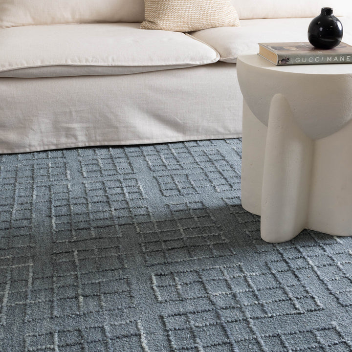 Casper Steel Blue Knitted Wool Rug