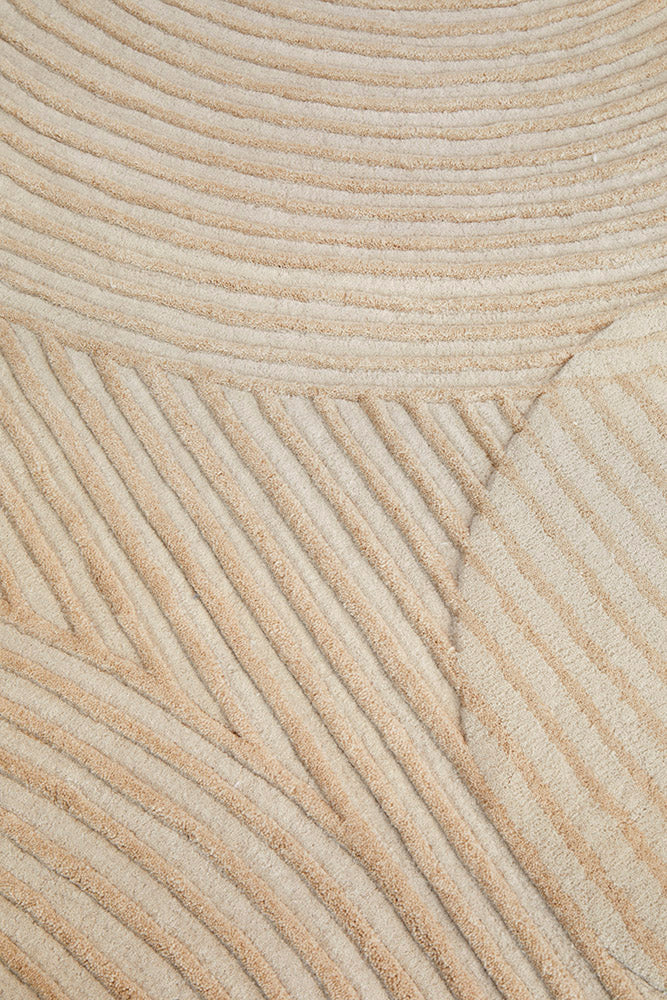 Archie Beige PURE WOOL  HAND TUFTED FLOOR Rug