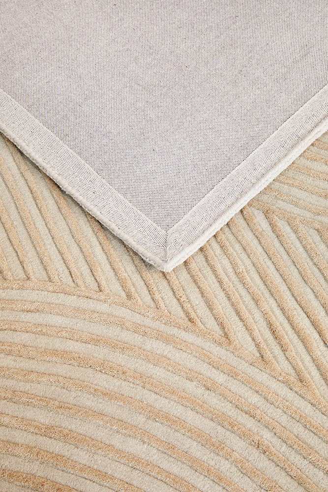 Archie Beige PURE WOOL  HAND TUFTED FLOOR Rug