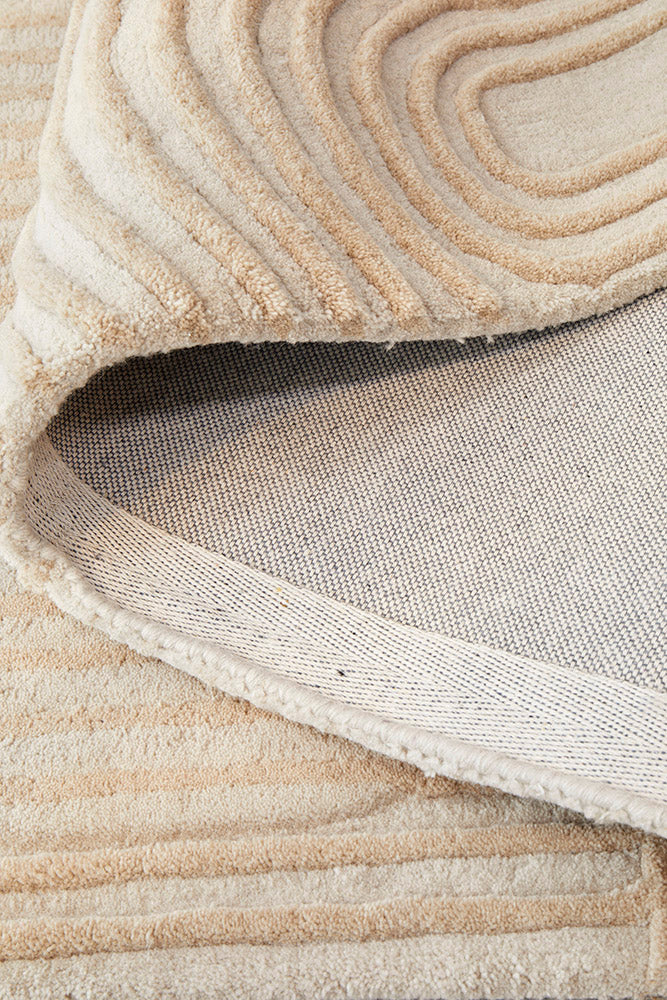 Archie Beige PURE WOOL  HAND TUFTED FLOOR Rug