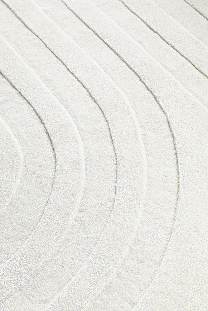 Trail White Hand Tufted Wook Blend Floor rug