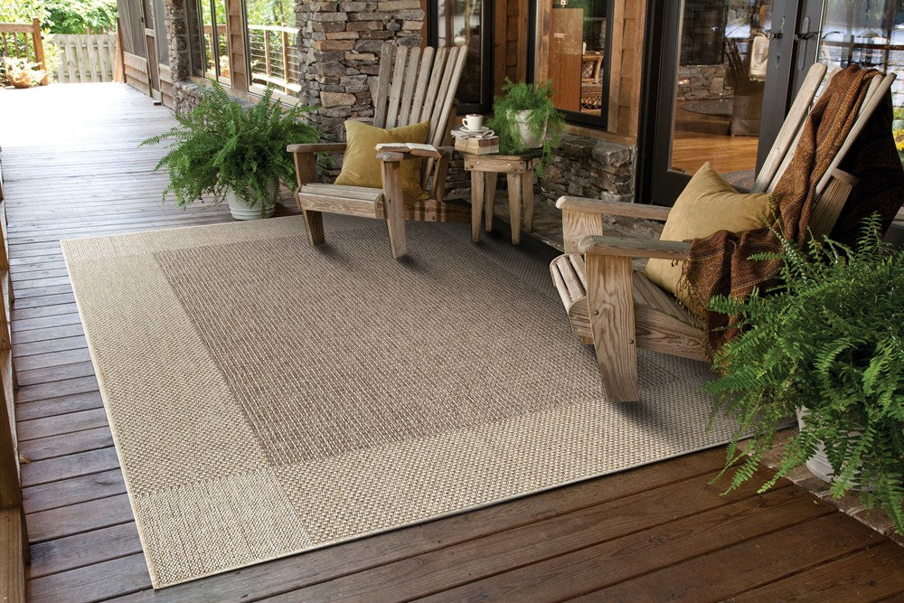 Terrace Border Light stone indoor outdoor latex back Floor rug