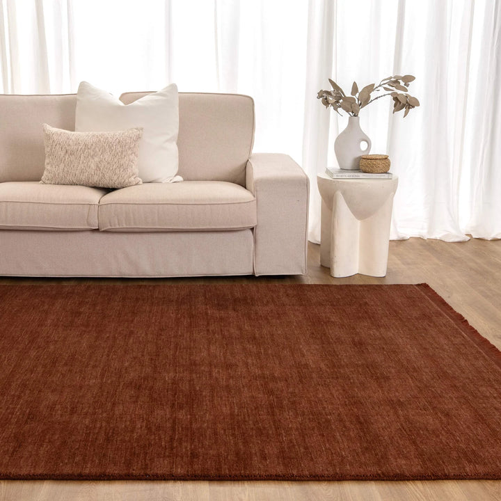 Charleston Hand-Knotted Wool Rug TERRACOTA