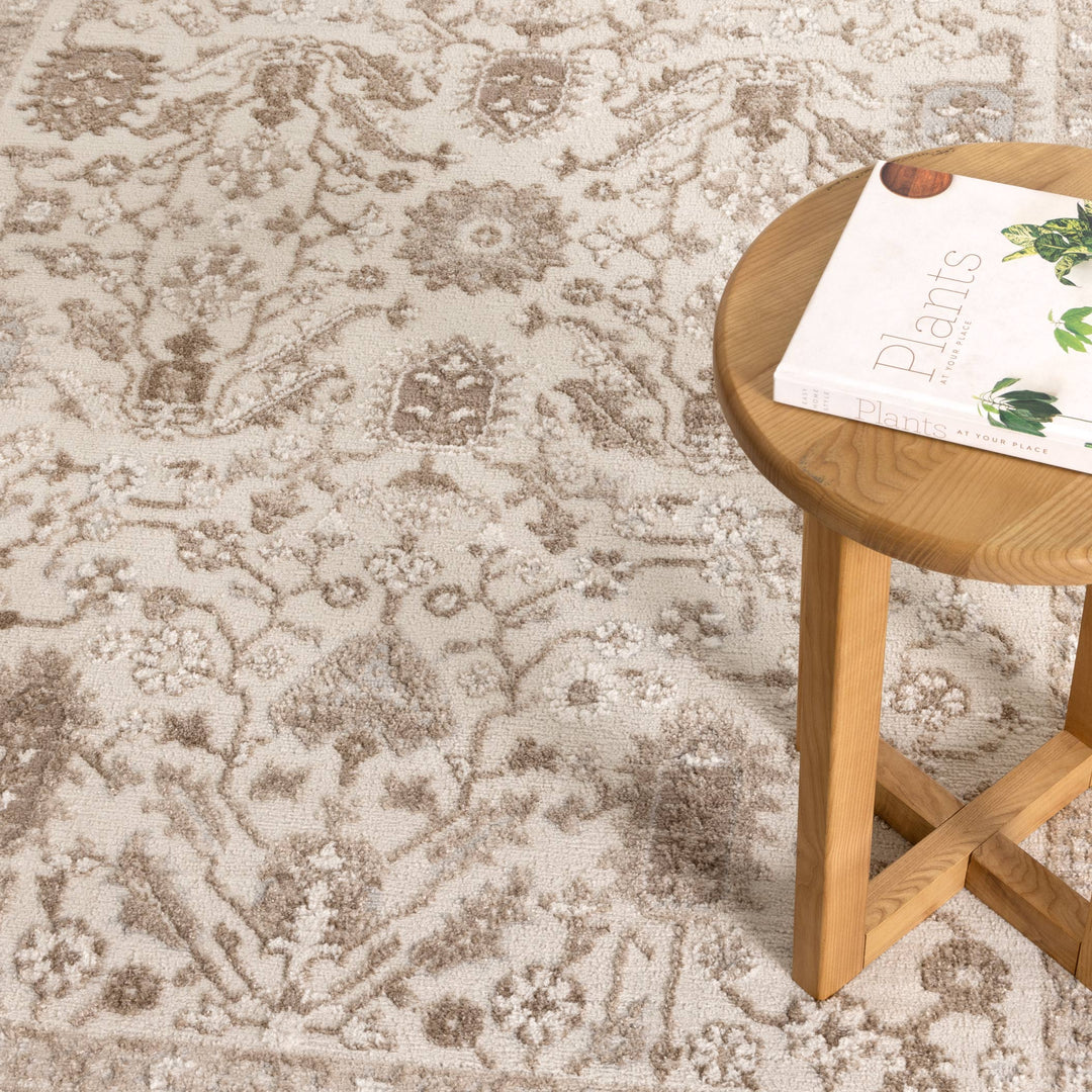 Sierra Oriental Border Beige Rug