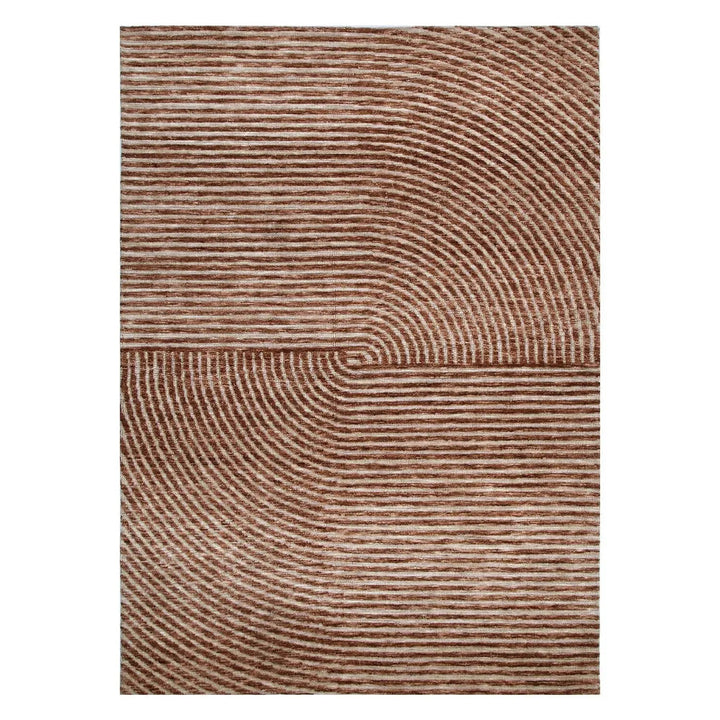 Vista Abstract Zen Floor Rug Rust DREAMHOME