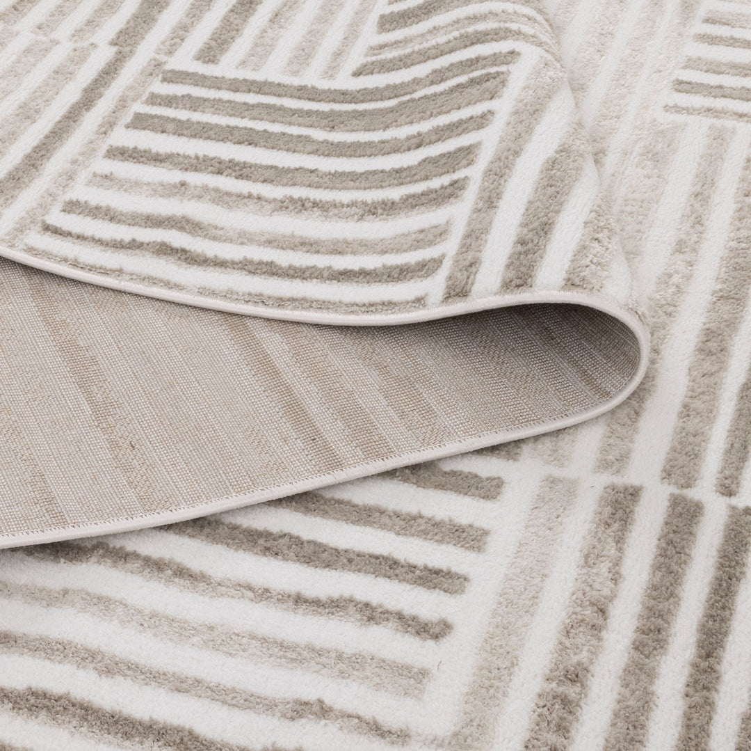 Wellington Geometric Lines Beige Rug - W003