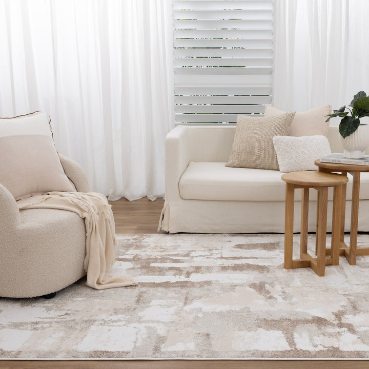 Wellington Abstract Wash Brown Rug - W007