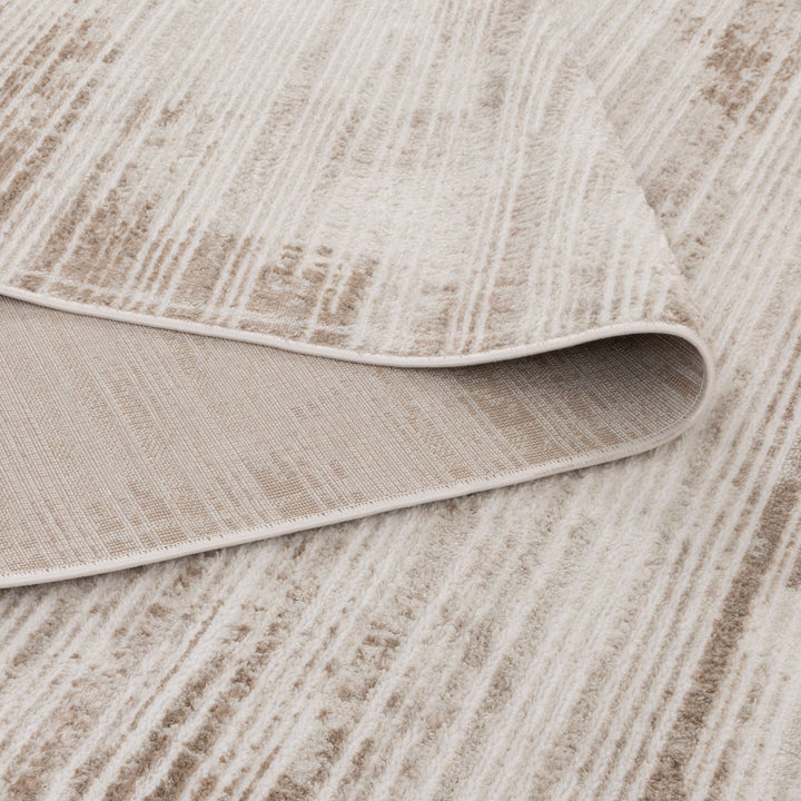 Wellington Distressed Lines Brown Rug - W011