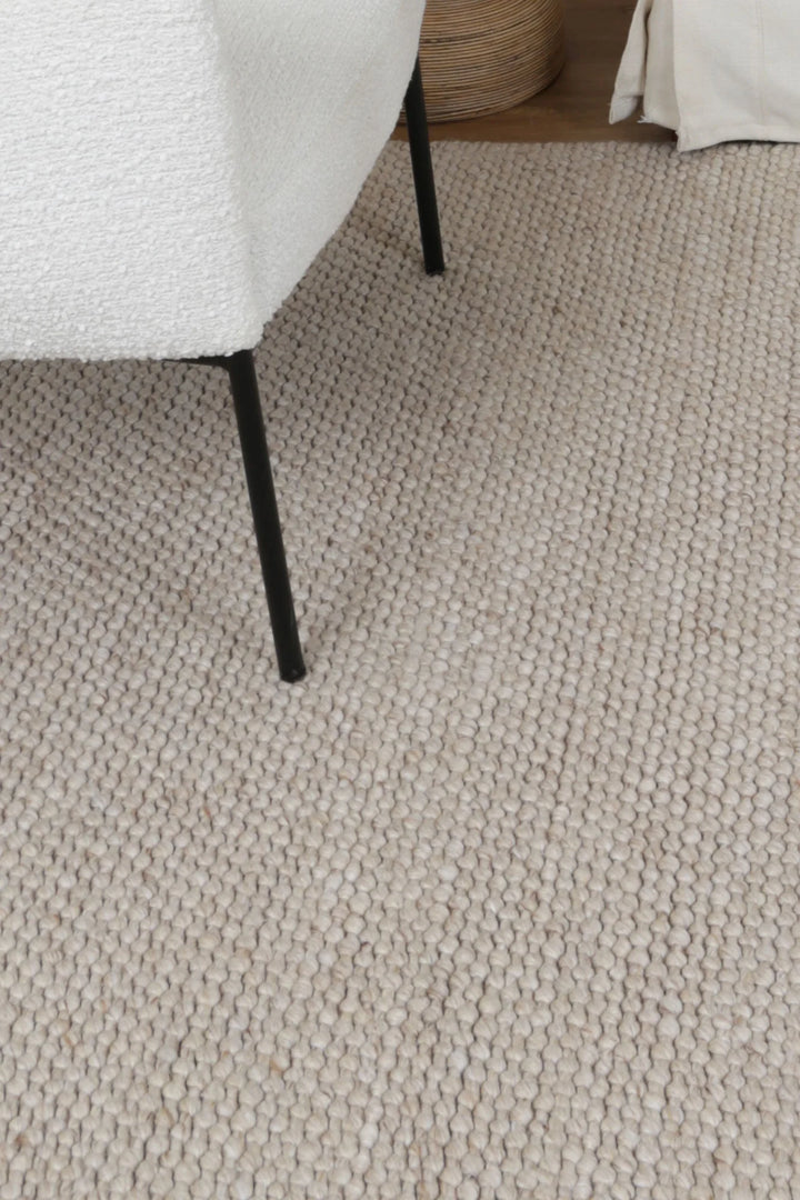 Waynar Beige  Wool floor rug