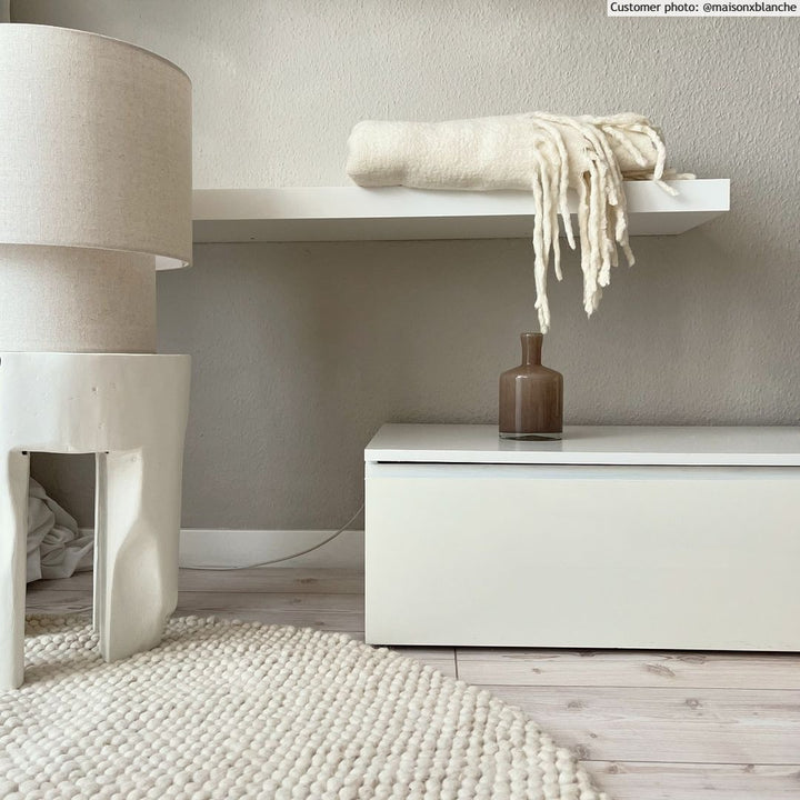 Pebbles White Hand Woven Floor Rug