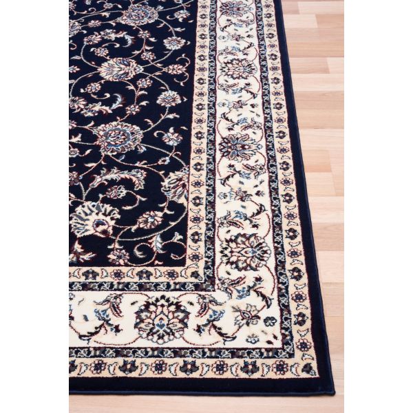 Allover Traditional Navy Floor Rug