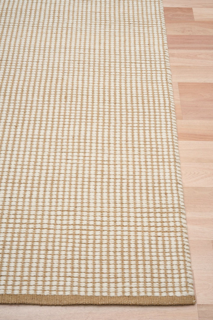 PULKA Natural Wool and jute floor rug