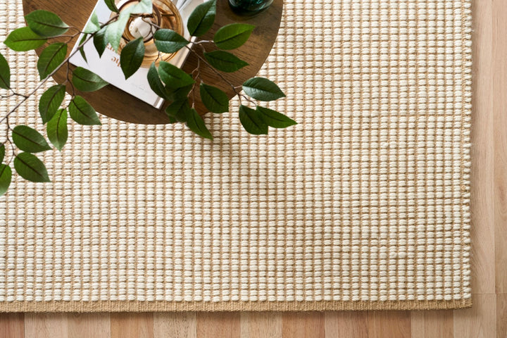 PULKA Natural Wool and jute floor rug