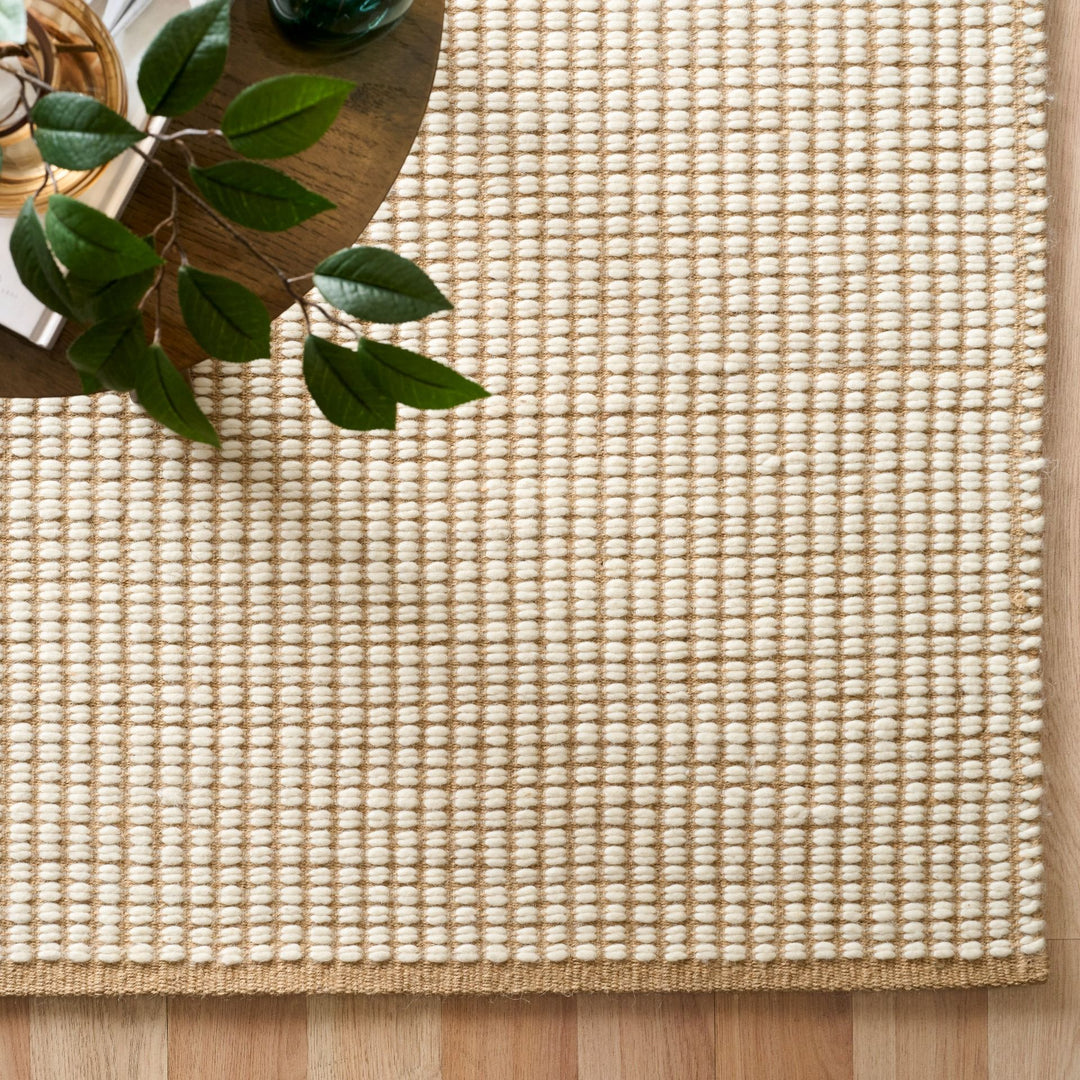 PULKA Natural Wool and jute floor rug