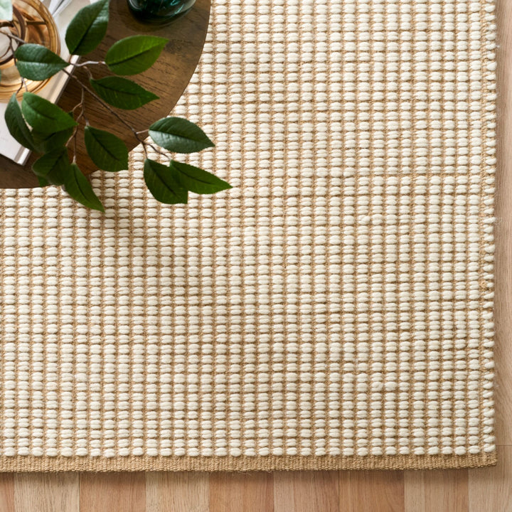 PULKA Natural Wool and jute floor rug