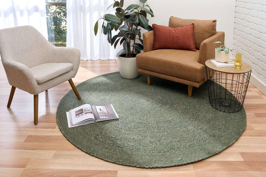 CUBA OLIVE HAND WOVEN FLOOR RUG