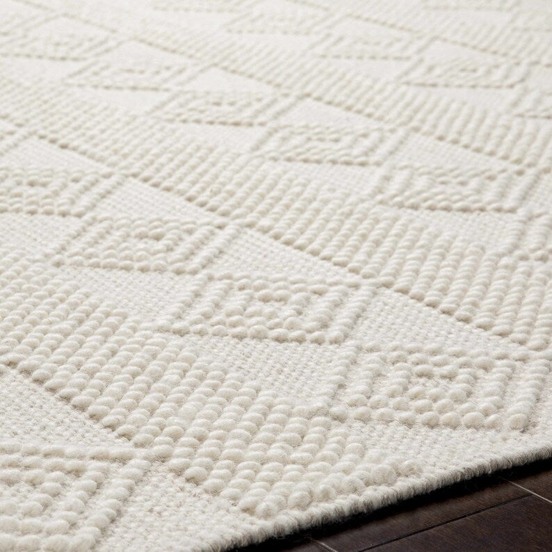 Atlanta ivory HAND WOVEN WOOL RUG