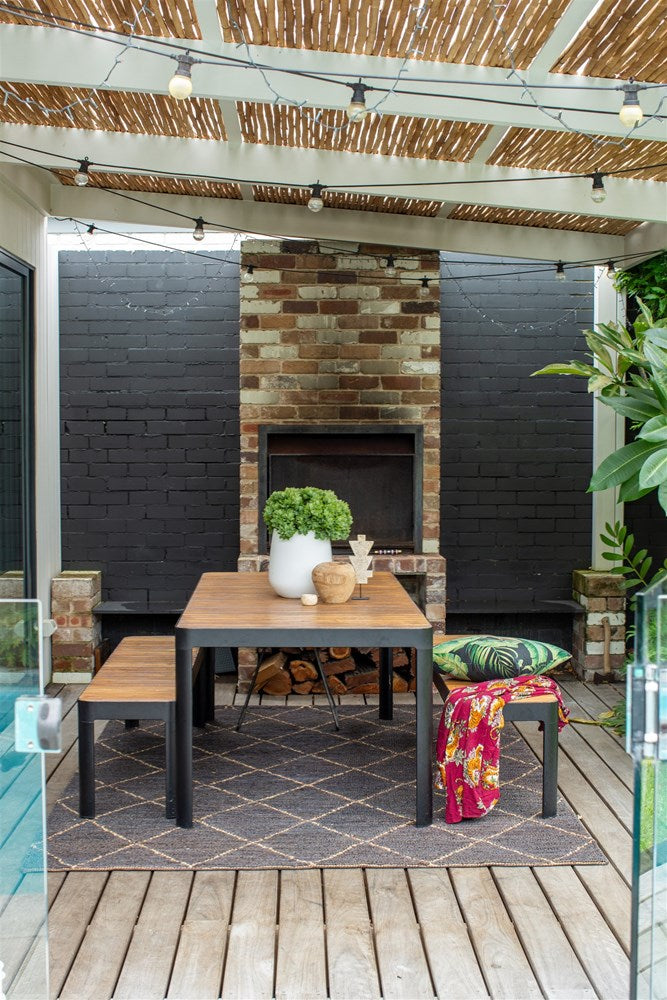 JAVA LATTICE CHARCOAL JUTE FLOOR RUG