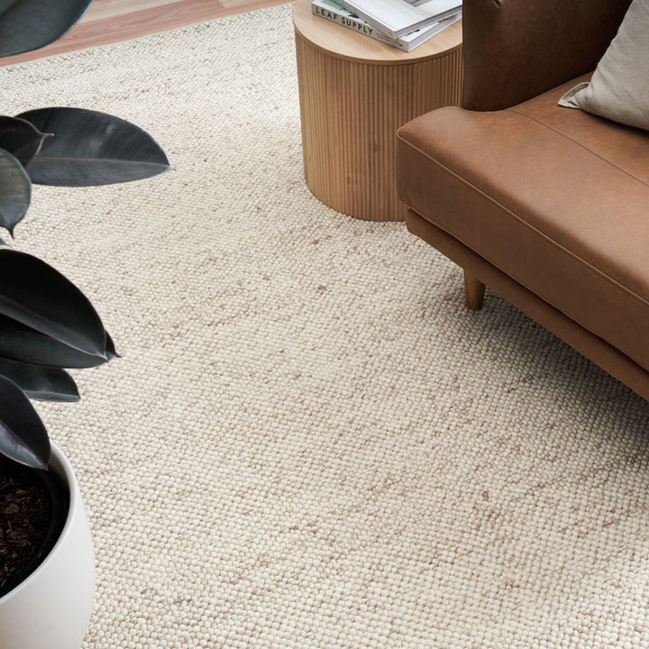 Alma Almond Pure wool hand woven floor rug