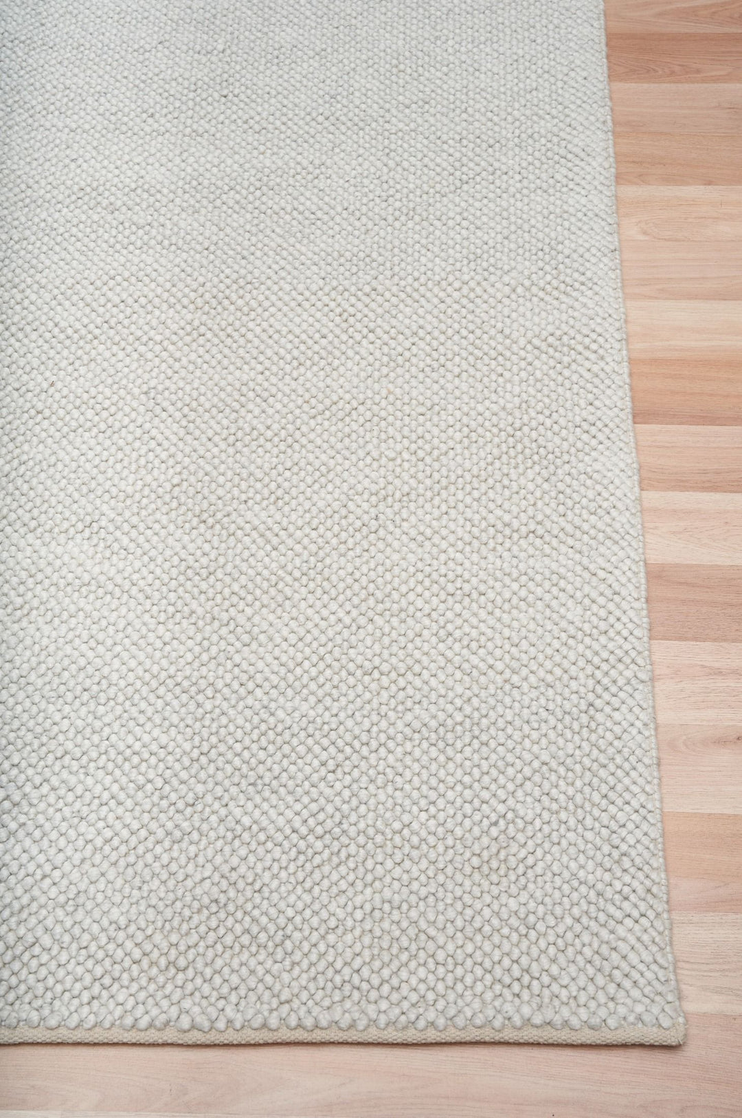 Alma SILVER PURE WOOLhand woven floor rug