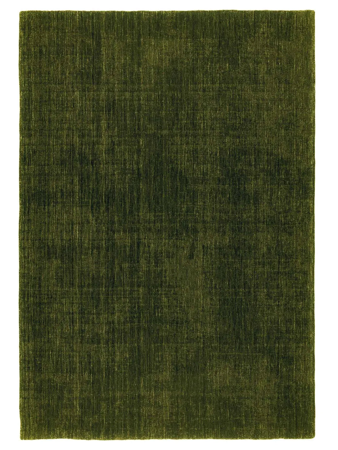 Midnight Olive Green Pure Wool Handwoven Floor Rug
