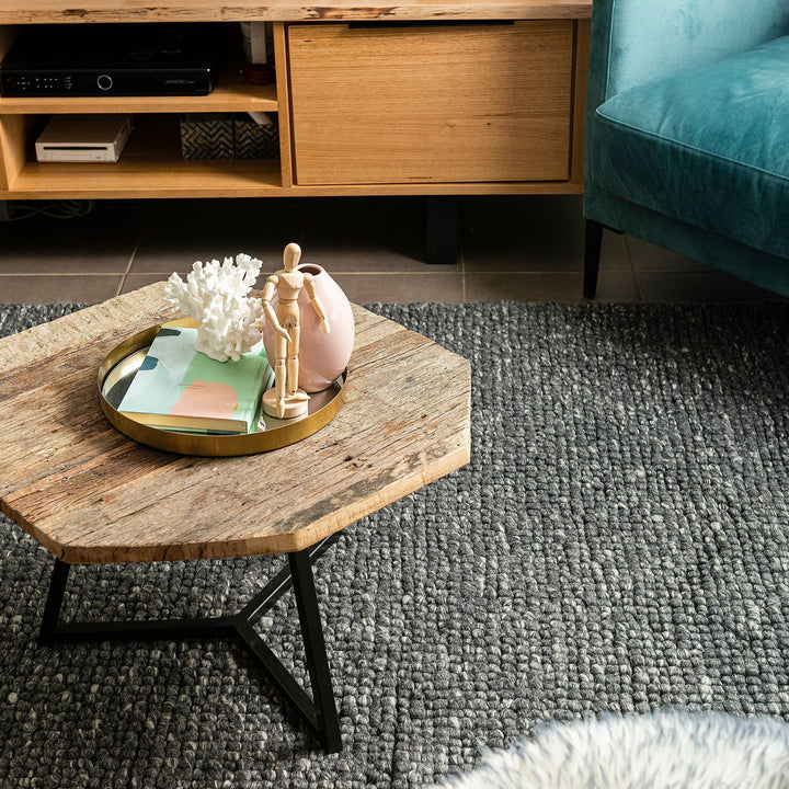 Pebbles Hand Woven Granite Wool floor rug