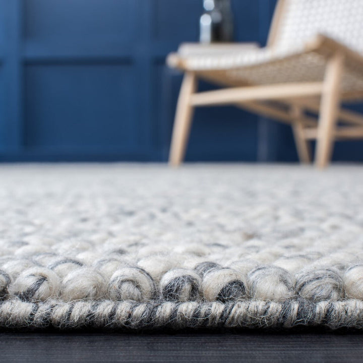 Pebbles Light Grey Pure Wool Hand Woven FLoor Rug