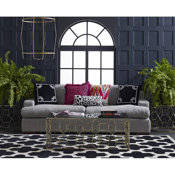 CARAVAN BLACK AND WHITE WOOL FLOOR RUG